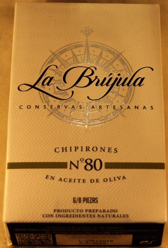LA BRUJULA Nº 80 CHIPIRONES EN ACEITE DE OLIVA 6/8 PIEZAS LATA 115 g.